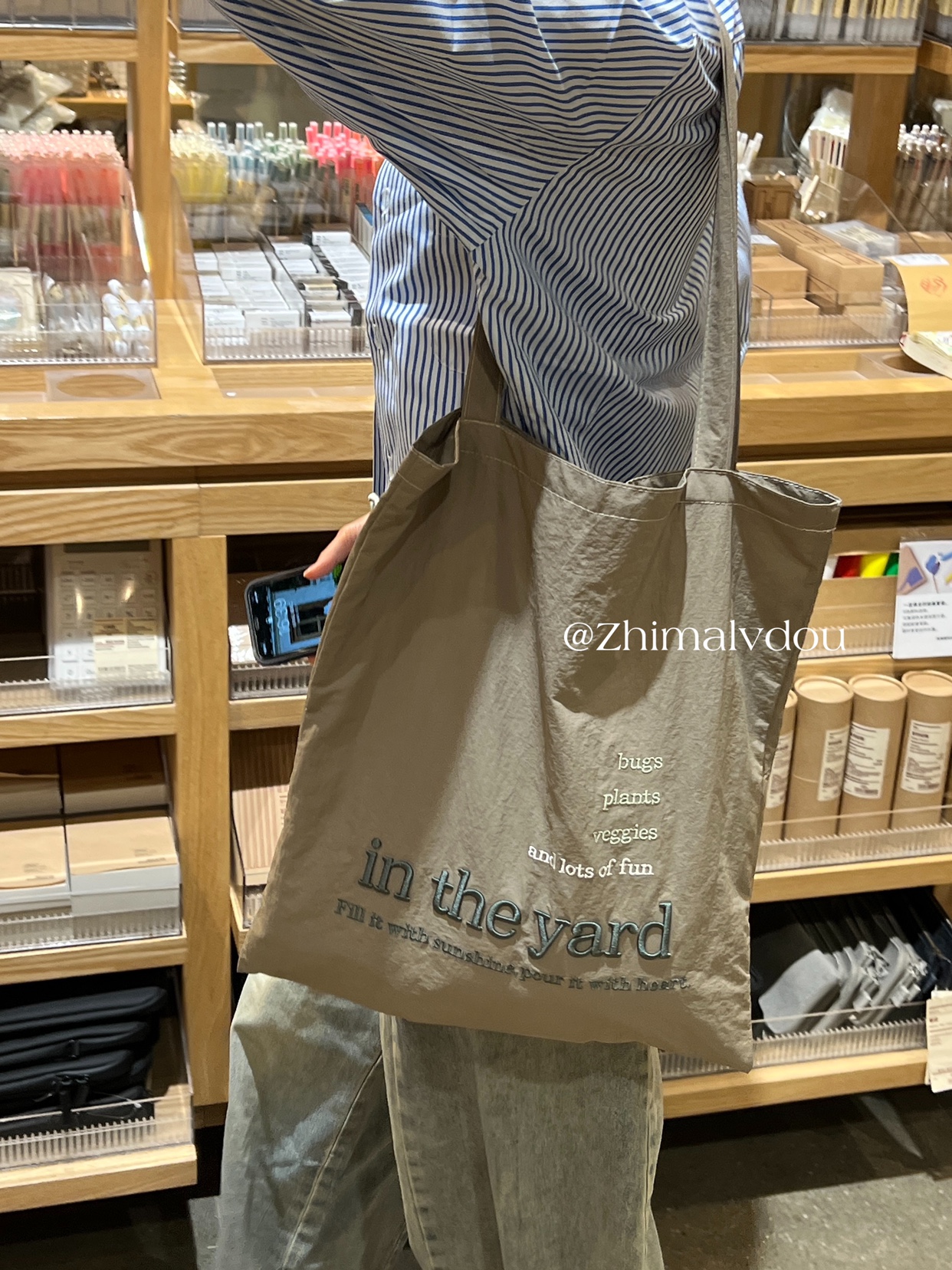 双层牛津布刺绣单肩包小众布袋