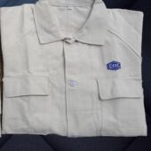 电焊考试考证中国船舶CSSC米白帆布通用焊工打磨火花隔热工作服