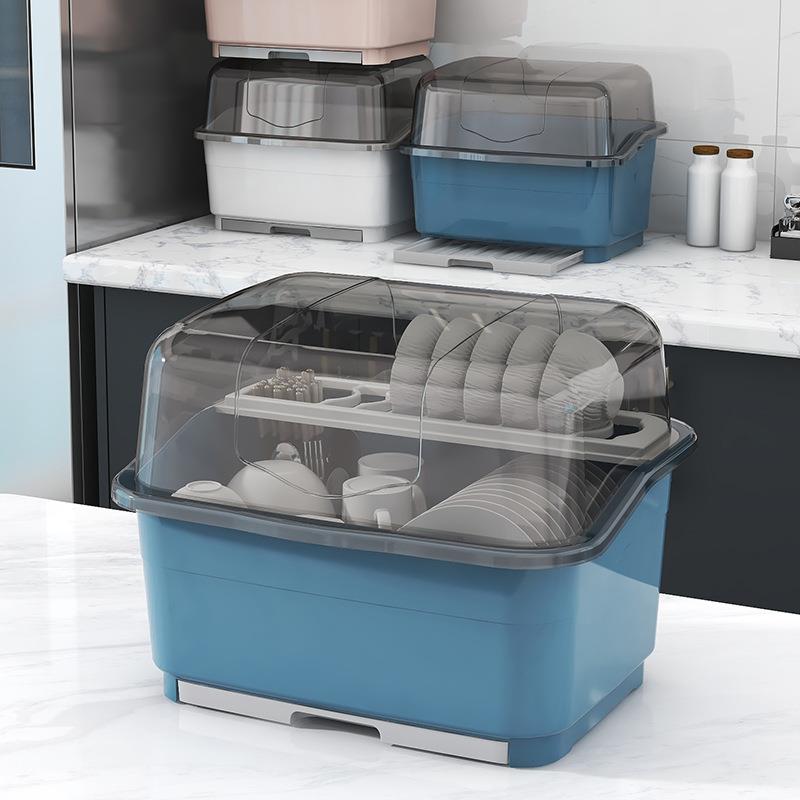 厨房沥水碗柜带盖放碗箱装碗碟盘餐具家用碗架置物架子碗筷收纳盒