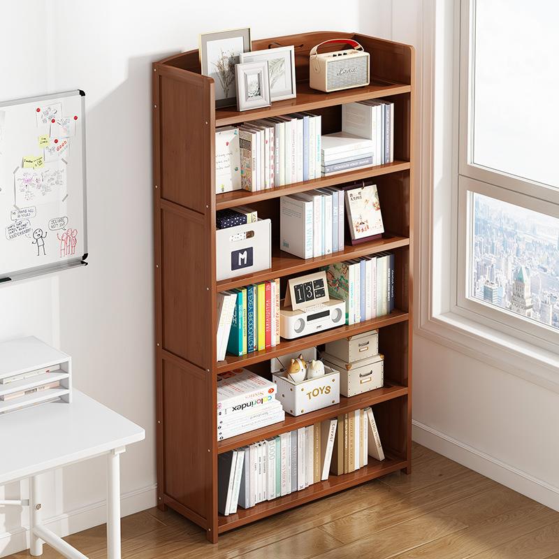 楠竹书柜简易客厅多层储物收纳厨房置物架儿童学生实木小书架落地