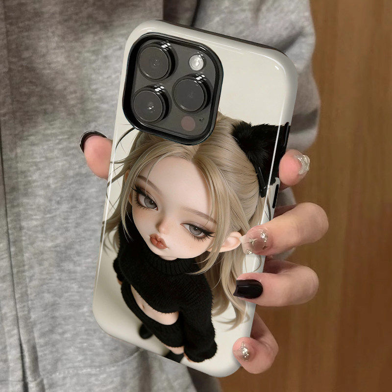 嘟嘟艾适用苹果17promax/iphone17pro新款韩式ins风氛围感16/15/14/plus小众创意高级感全包型卡通手机壳女