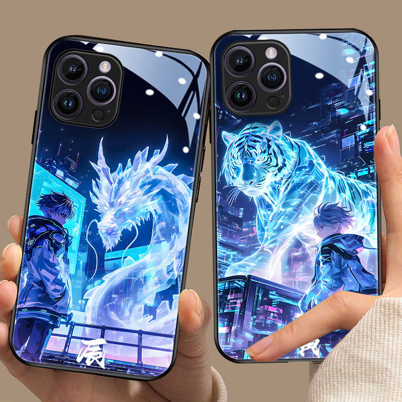 十二生肖苹果15promax手机壳新款iPhone17玻璃13pro酷炫男生12龙蛇高级适用于11本命年14创意8plus个性16男士