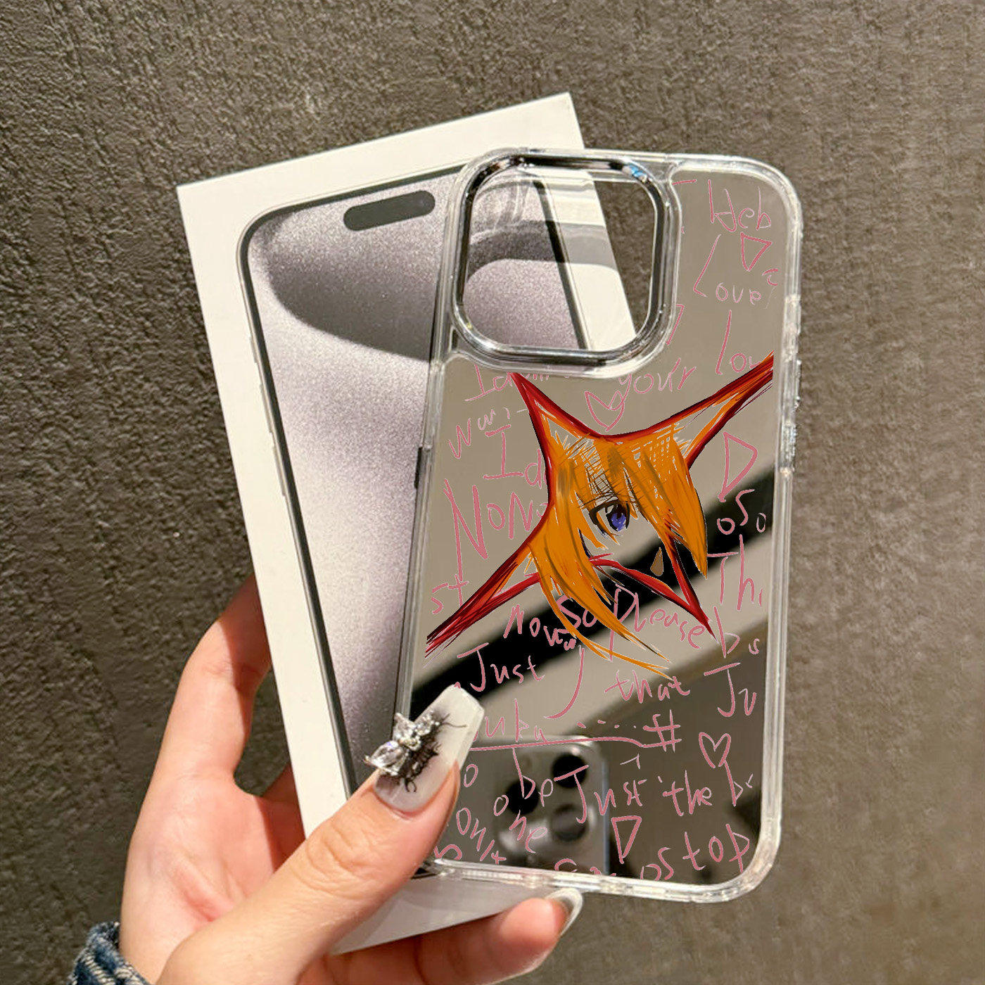 EVA明日香镜面手机保护壳适用苹果17promax华为mate/puar90二次元80创意iphone15/16小米13nova/reno12荣耀50