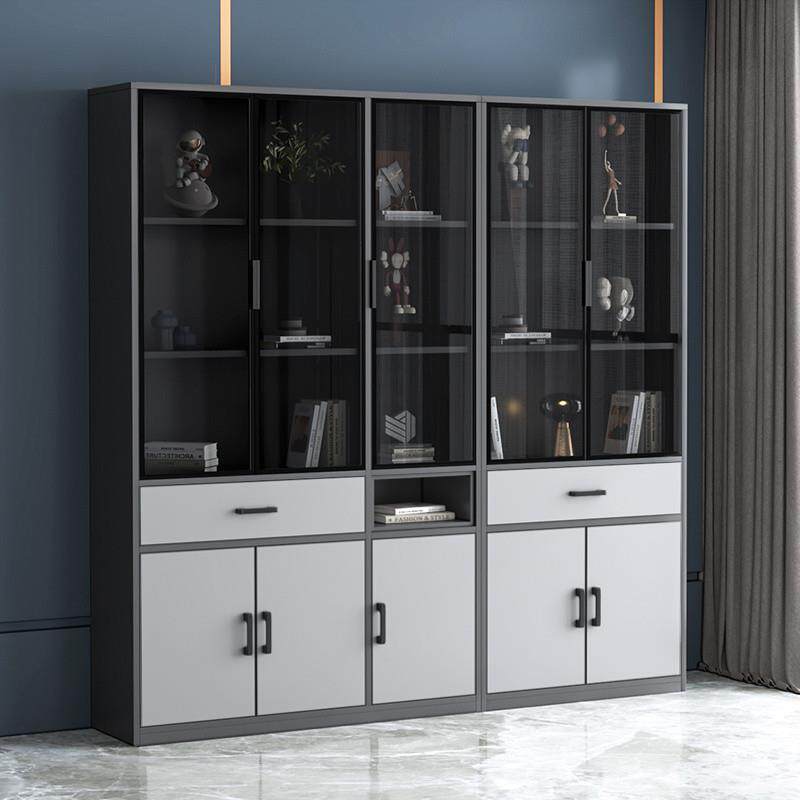 轻奢全铝合金玻璃书柜酒柜厨房收纳阳台防水防晒可定制柜子储物柜