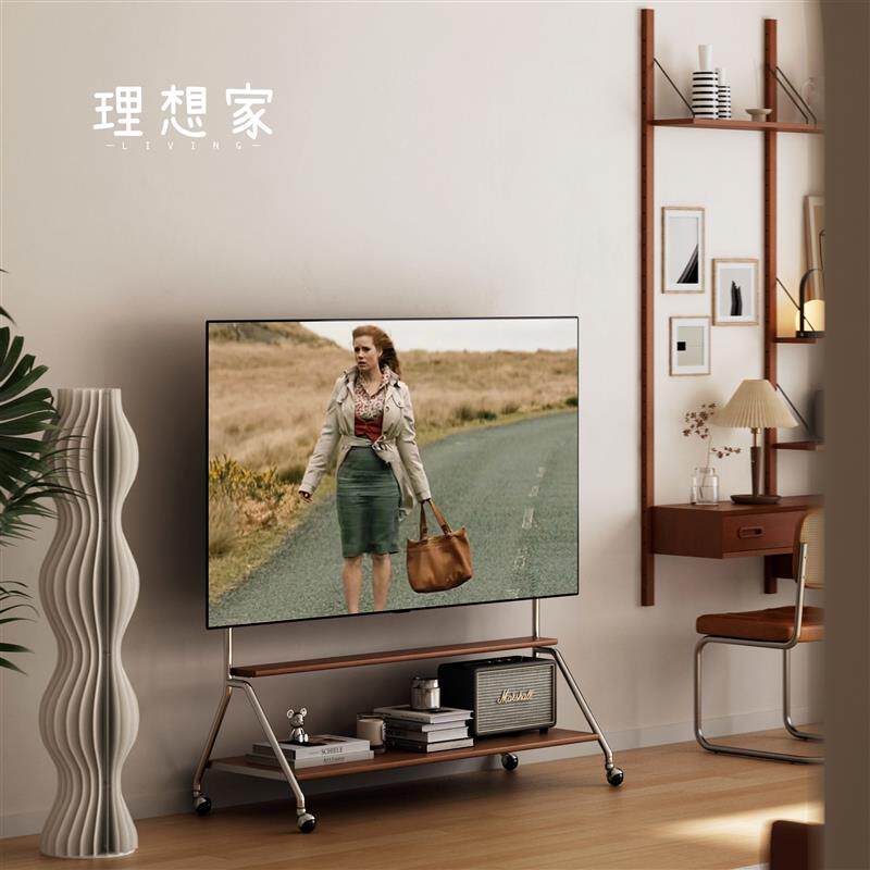 电视机支架可移动多功能显示器客厅家用不锈钢落地挂架带轮电视柜