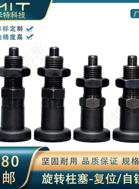 PMXAS/PMXYAS粗牙旋钮柱塞碳钢发黑螺纹分度柱销弹簧行程柱塞公制