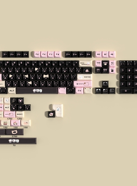 小黑猫原创键帽MAO高度个性客制化pbt热升华机械键盘帽