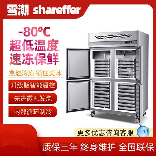 商用风冷无霜超低温冷柜立式海鲜急冻烘培冷藏冰箱保鲜插盘速冻柜