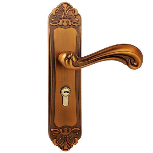 欧式黄古铜房门锁卧室静音三件套把手通用型家用实木门卧室内门把