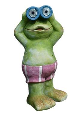 守望小卫士青蛙太阳能电子夜灯户外花园庭院落地装饰品摆件杂货