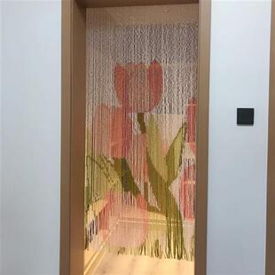 郁金香串珠门帘 花朵珠帘挂帘 客厅入户门玄关隔断装饰挂件