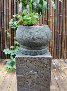 新中式祥云展示柱仿古落地摆件客厅玄关装饰摆设庭院花园盆栽底座