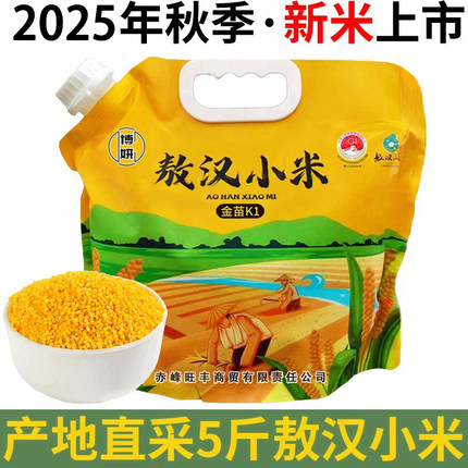 农家内蒙古赤峰敖汉黄小米2025新米食用小米粥粗粮早餐粥五谷杂粮