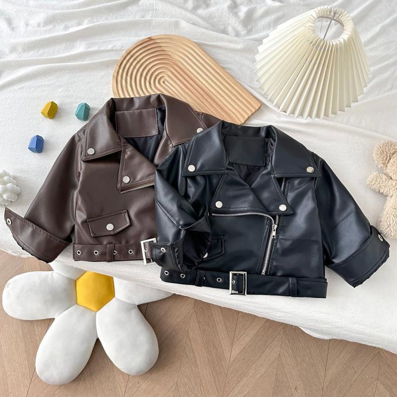 韩系女童皮衣外套春秋季童装新款时尚机车短款儿童女孩春季夹克图片