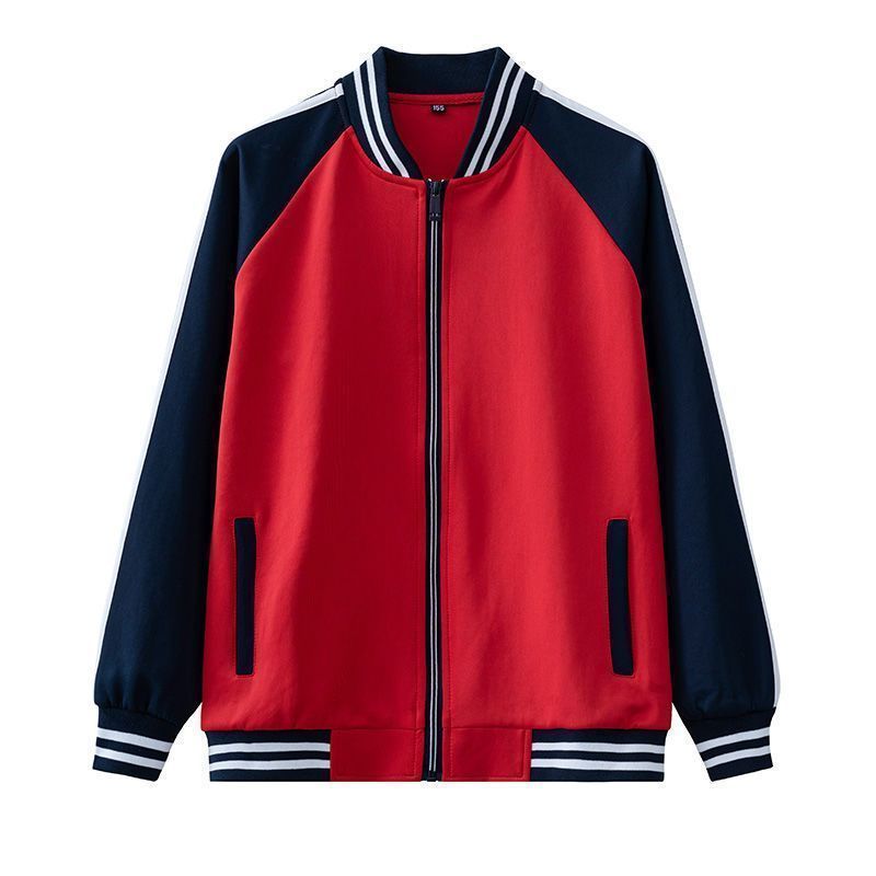 春秋装初中小学生新款校服套装高中生三件套运动会蓝白红班服男女图片