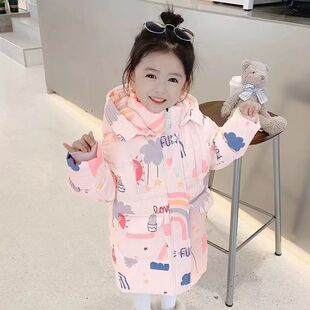 新款儿童羽绒服中小童宝宝中长款洋气时尚女宝冬季羽绒服加厚外套