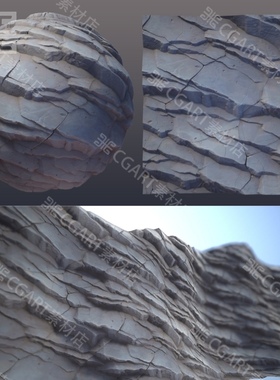 Substance Designer风格化岩石叠层岗岩纹理材质sd悬崖材质sbs