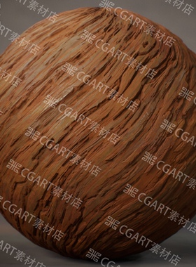 Substance Designer风格化树木树皮条状纹理贴图pt和sd材质球sbs
