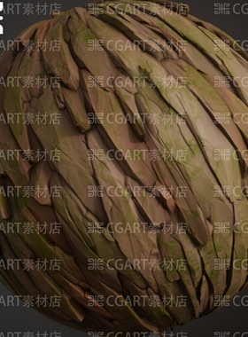 Substance Designer风格化青苔藓岩石悬崖石头山脉纹理SD材质球