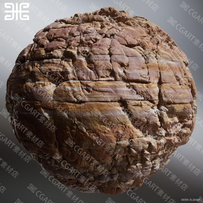 Substance Designer裂隙山崖岩石悬崖削壁山体石岩纹理SD材质球