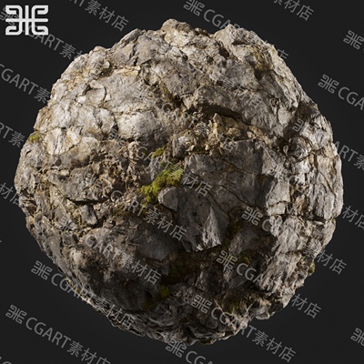 Substance Painter超写实岩石苔藓悬崖4k8k16k纹理贴图pt材质球SP