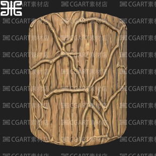 Substance Designer老树皮树木树干木头树根纹理sd材质球sp材质