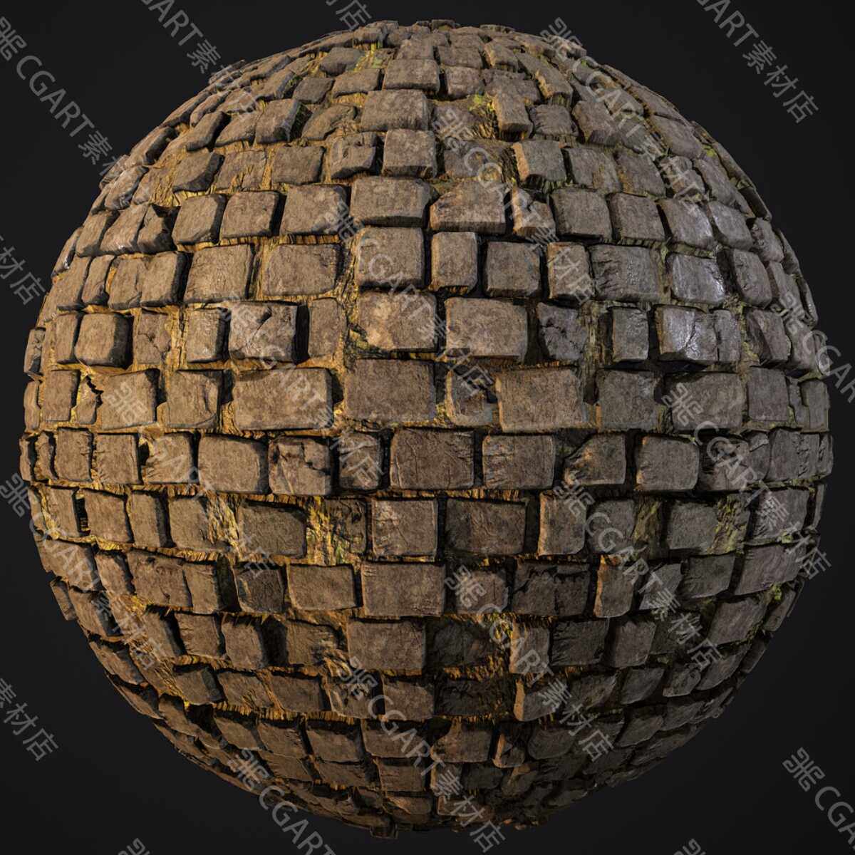 Substance Designer墙石墙体石块砖石地面道路面地砖纹理SD材质