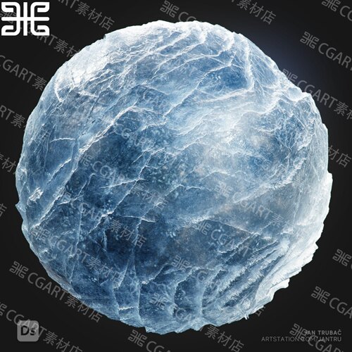 Substance Designer冰川冰雪冰块冰裂寒冰冰冻纹理sd材质pt材质球