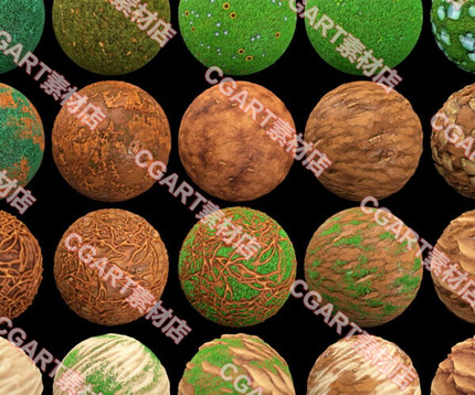 unity风格化卡通材质球地面贴图沙漠岩石草悬崖地表u3d渲染材质包