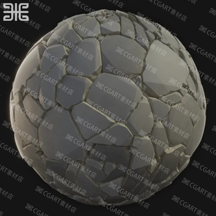 substance designer风格化地面花岗岩铺路石纹理SD材质球SP材质球