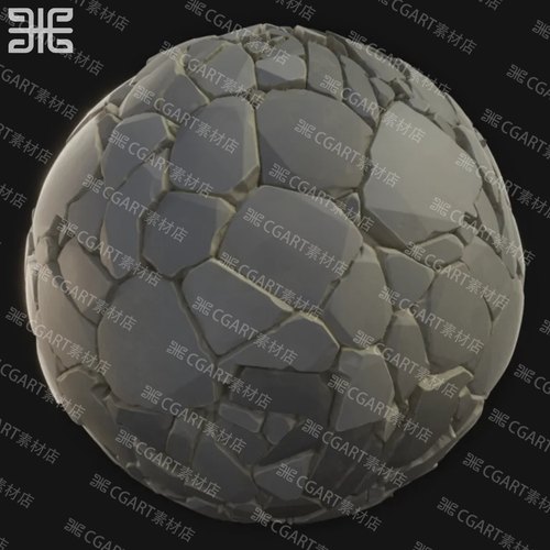 substance designer风格化地面花岗岩铺路石纹理SD材质球SP材质球