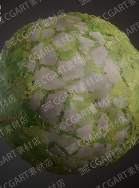 Substance Designer风格化手绘地面苔藓岩石石头道路纹理sd材质球