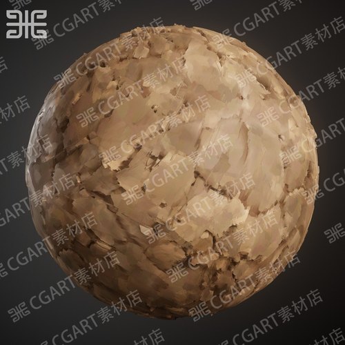 Substance Designer风格化手绘地面干裂土地纹理贴图sd卡通材质球