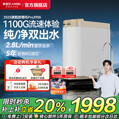政府补贴安吉尔净水器家用直饮厨房RO反渗透净饮水机哪吒Pro2900