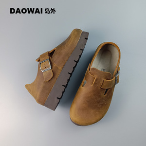岛外DAOWAI勃肯鞋厚底玛丽珍鞋头层牛皮日系4cm增高女鞋
