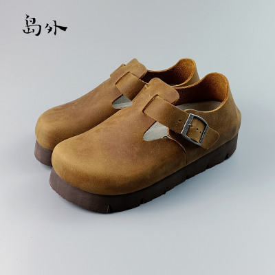 岛外DAOWAI勃肯鞋厚底4cm增高鞋女博肯软木单鞋