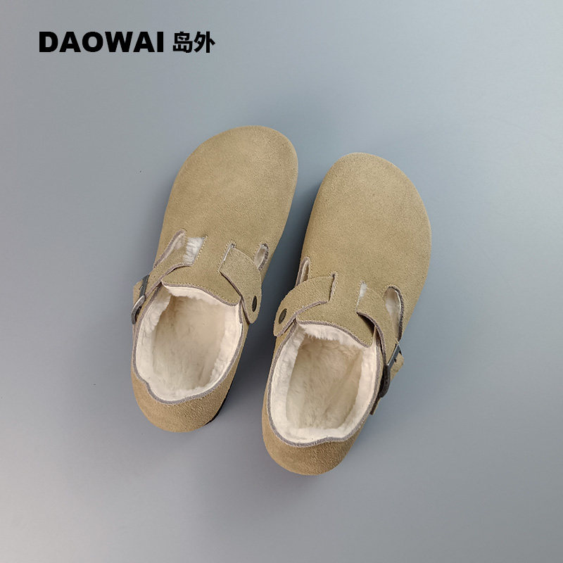 岛外DAOWAI勃肯鞋秋冬加绒羊毛包头软木单鞋真皮复古休闲博肯鞋,女鞋,勃肯鞋/软木鞋,淘宝优惠券,粉丝福利购,淘宝优惠卷