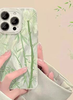 羽纱国风竹子适用于oppo A6pro/A5手机壳A3A2x/1/a96创意A2m女a11x/sA93/78保护套A58x/a35/a32/A9x全包羽纱