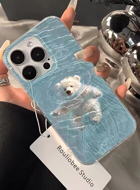 夏天游泳小熊适用于vivo iqoo13手机壳12pro/10保护套iqooneo11/10pro+/9/8/7se竞速z9xz8x女全包u5e/u3羽纱