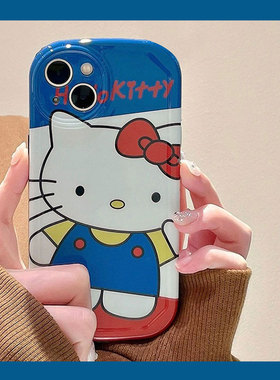 卡通蓝色小猫适用于oppo A6pro手机壳A5a3pro/a93s保护套a96a57a56女a11xa3s全包A97个性A92S小众a78a58x直边
