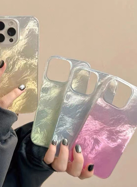 渐变锡纸纹适用于oppo A6pro/A5手机壳A3A2x/1/a96创意A2m女a11x/sA93/78保护套A58x/a35/a32/A9x全包羽纱