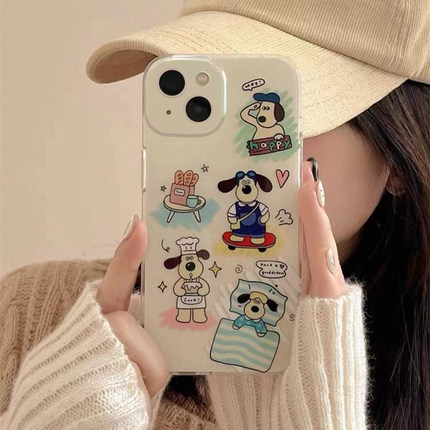 掌门狗涂鸦适用于opporeno15pro手机壳14/13pro10/9/8保护套新款reno7/6女renoace2全包r17/15x/11st透明