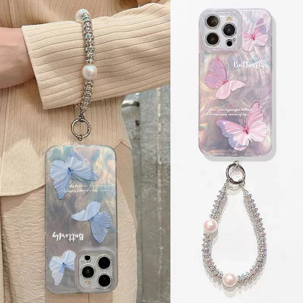 渲染蝴蝶手链适用于oppo findx9手机壳x8prox7/reno14pro/13/12女K12S/11/10软A5A6proA3新款ace2羽纱保护套