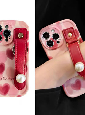 腕带粉色爱心适用于华为nova15pro手机壳14/13/12/11Ultra女nova10/9se/8pro保护套nova5pro/6se创意4/3胖妹