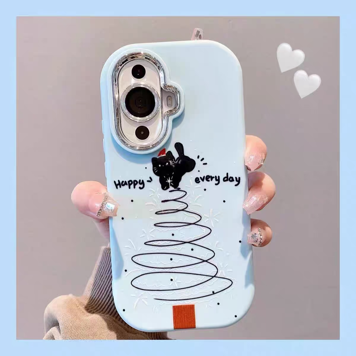 烟花线圈黑猫适用于oppoA6pro手机壳A5/A3/2活力版a93s新款a11x卡通全包A97女A35A93S小众a73a58x镜框保护套