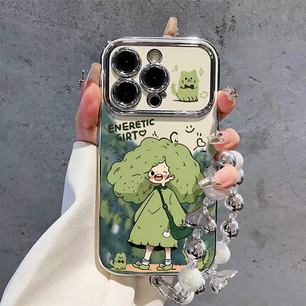 绿色头发女孩适用于OPPO Reno15pro手机壳1413/12pro+RENO10/9/8/7硅胶新款R17r15软RENO6pro/5k新视窗保护套