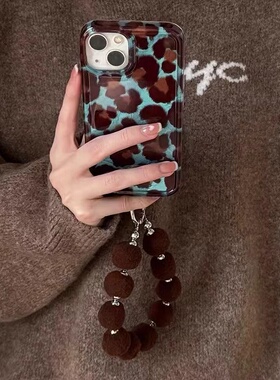 复古棕色豹纹适用于小米17promax手机壳15/14ultra/13pro/12/11/1013ultra保护套12x小众女civi5PRO/4/3羽纱