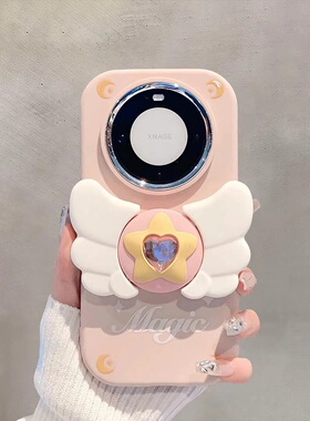 立体可爱翅膀适用于荣耀500pro手机壳400/300pro/100/90GT+女x9play7Tprox70i50+Magic8air畅玩60m镜框保护套