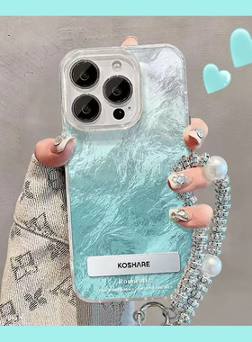 冰蓝渐变锡纸适用于红米k90promax手机壳note15pro+note14/12Turbo4新k80k70k60至尊保护套女13pro10XPRO羽纱