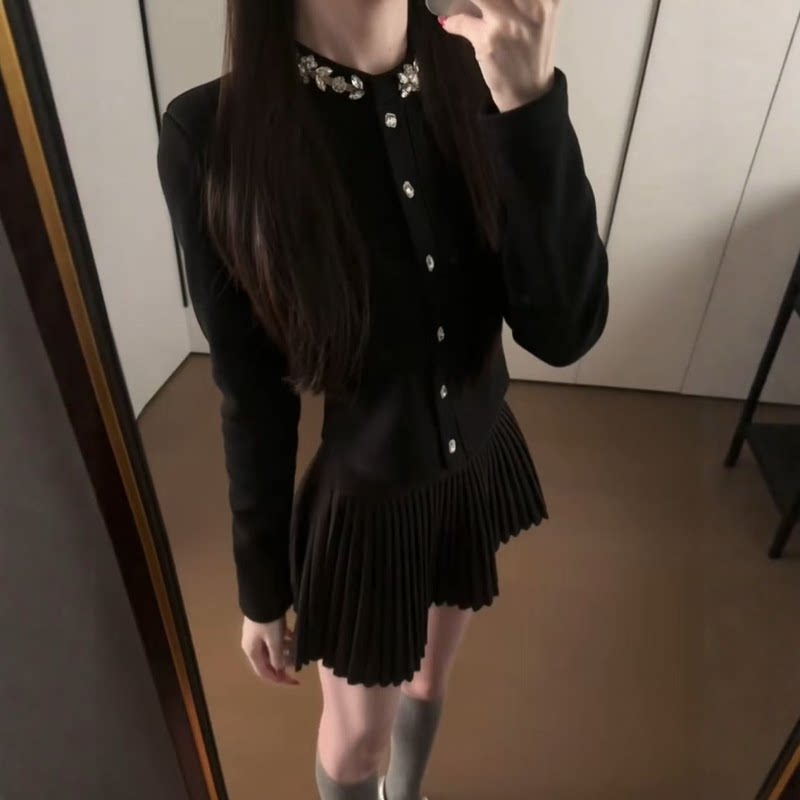 气质穿搭高级感小气质针织小套装图片